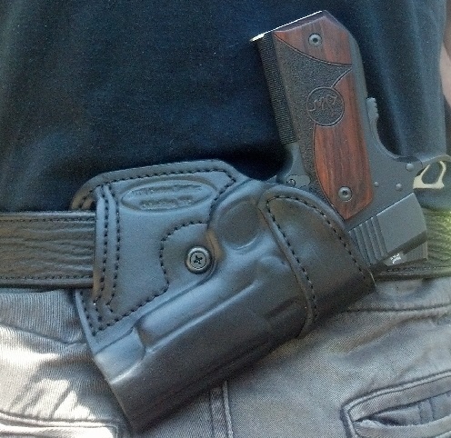 Handmade Real Leather Small of Back SOB Gun Pistol Firearm Holster 