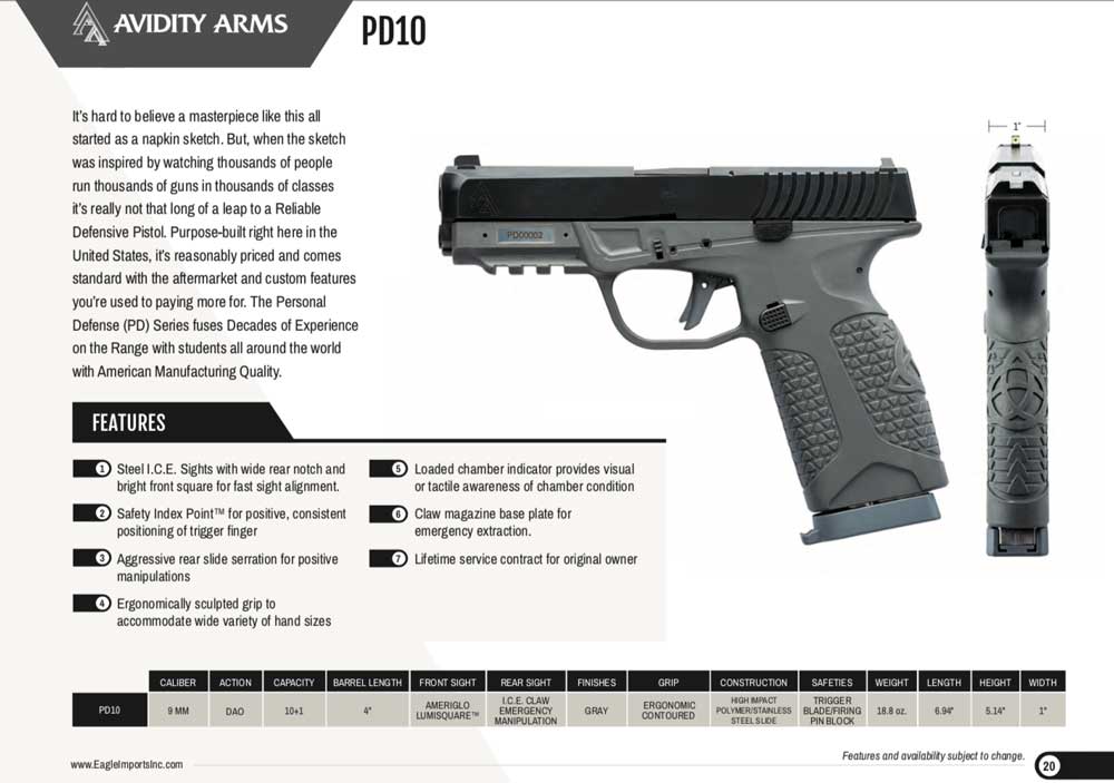 Avidity Arms PD10 now shipping